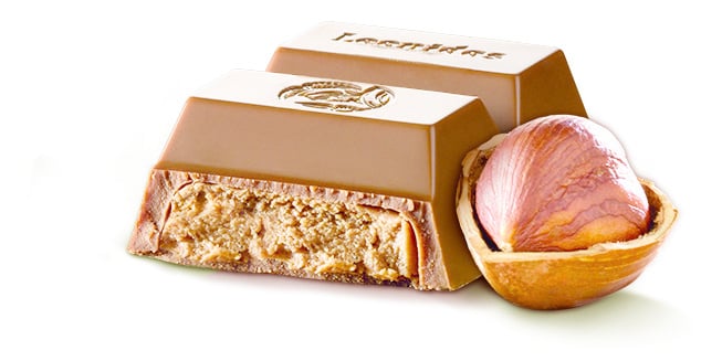 4003510 Reep hazelnoot pralin‚ melk 50g - ingredi‰nt