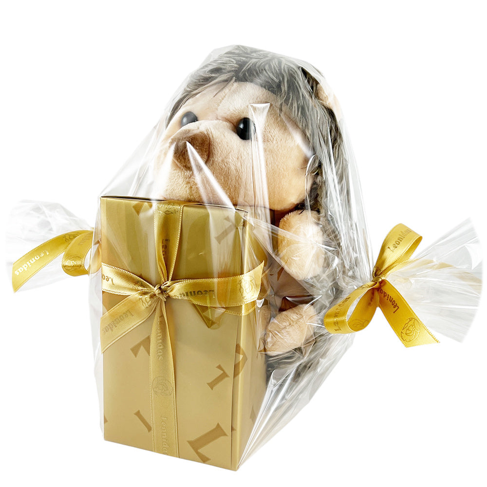 Egel pluche + 350g herfstpralines ingepakt