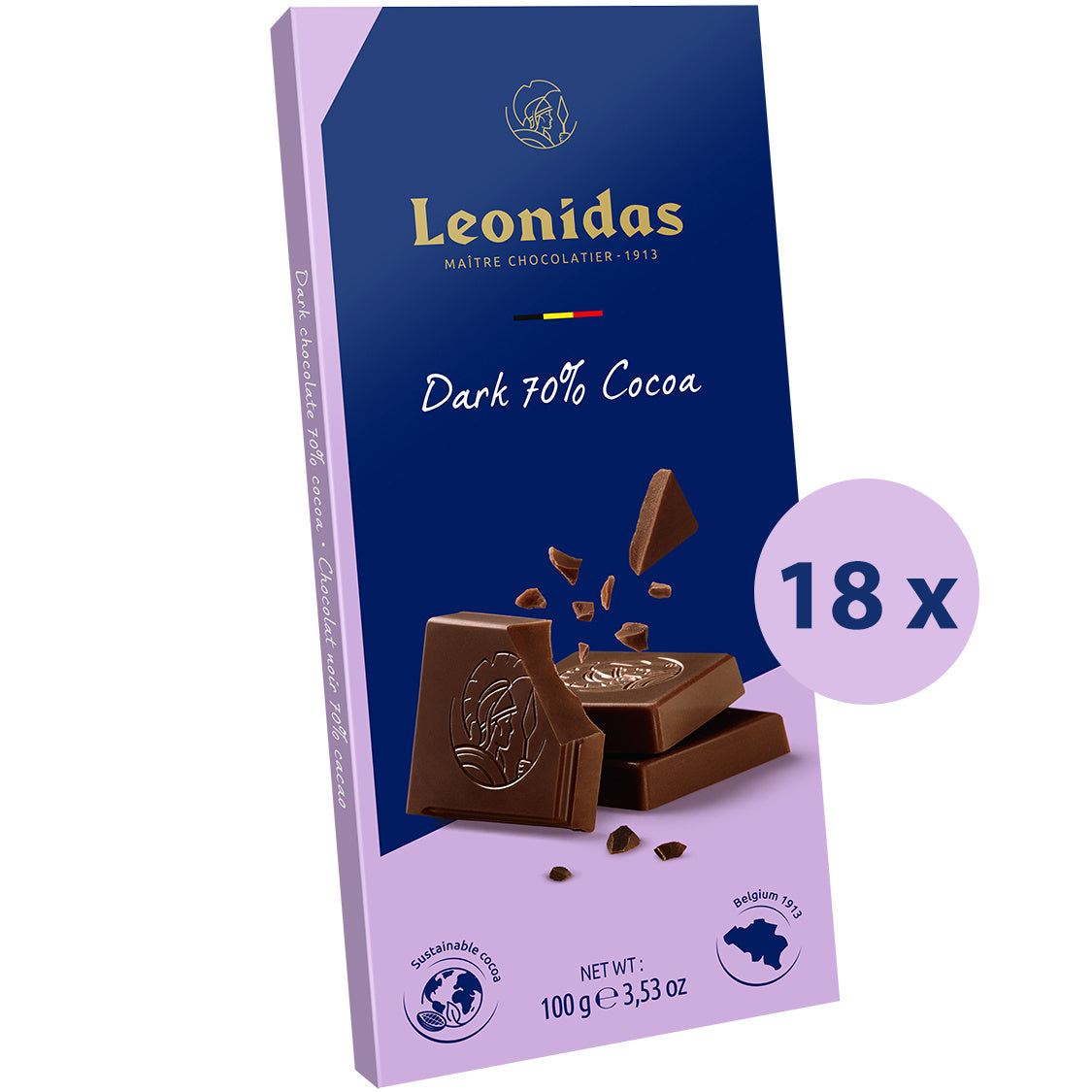 Tablet puur 70% cacao 100G voordeelpak