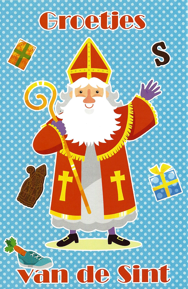 Wenskaart groetjes van de Sint