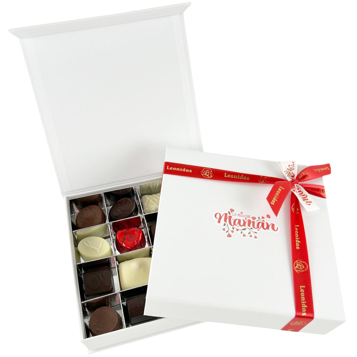 Witte doos 16 pralines Maman studio